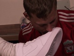 Foot worshipped jock analfucking toesucker