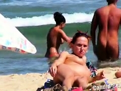 Public voyeur enjoys nude beach sex