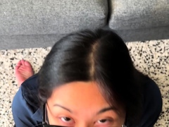 Asian Girl Blowjobs Outdoors POV