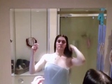 Spying on my gorgeous showering stepsister