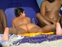 Big ass pale brunette milf with