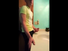 Big-cock Latin Hunk Jerks Off In Bathroom
