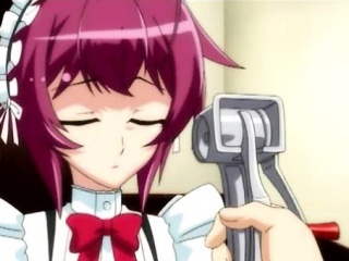 Maid hentai boy self masturbating in the bathroom