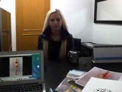 Blonde Model Sucks Agent For A Better Job